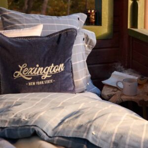 Lexington Checked Cotton Poplin Påslakanset 220×220 Beige