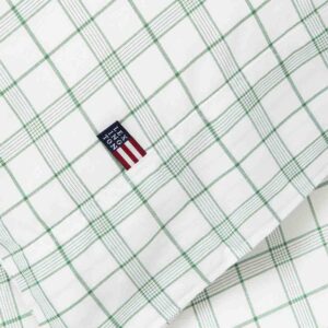 Lexington Checked Lyocell Cotton Påslakanset 220×220 White / Green