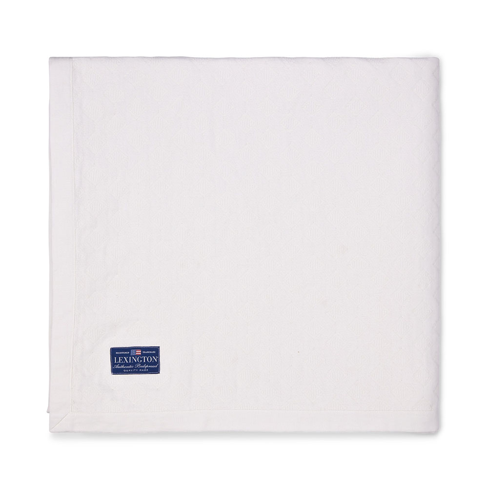 Lexington Diamond Jacquard Organic Cotton Överkast 160×240 Vit