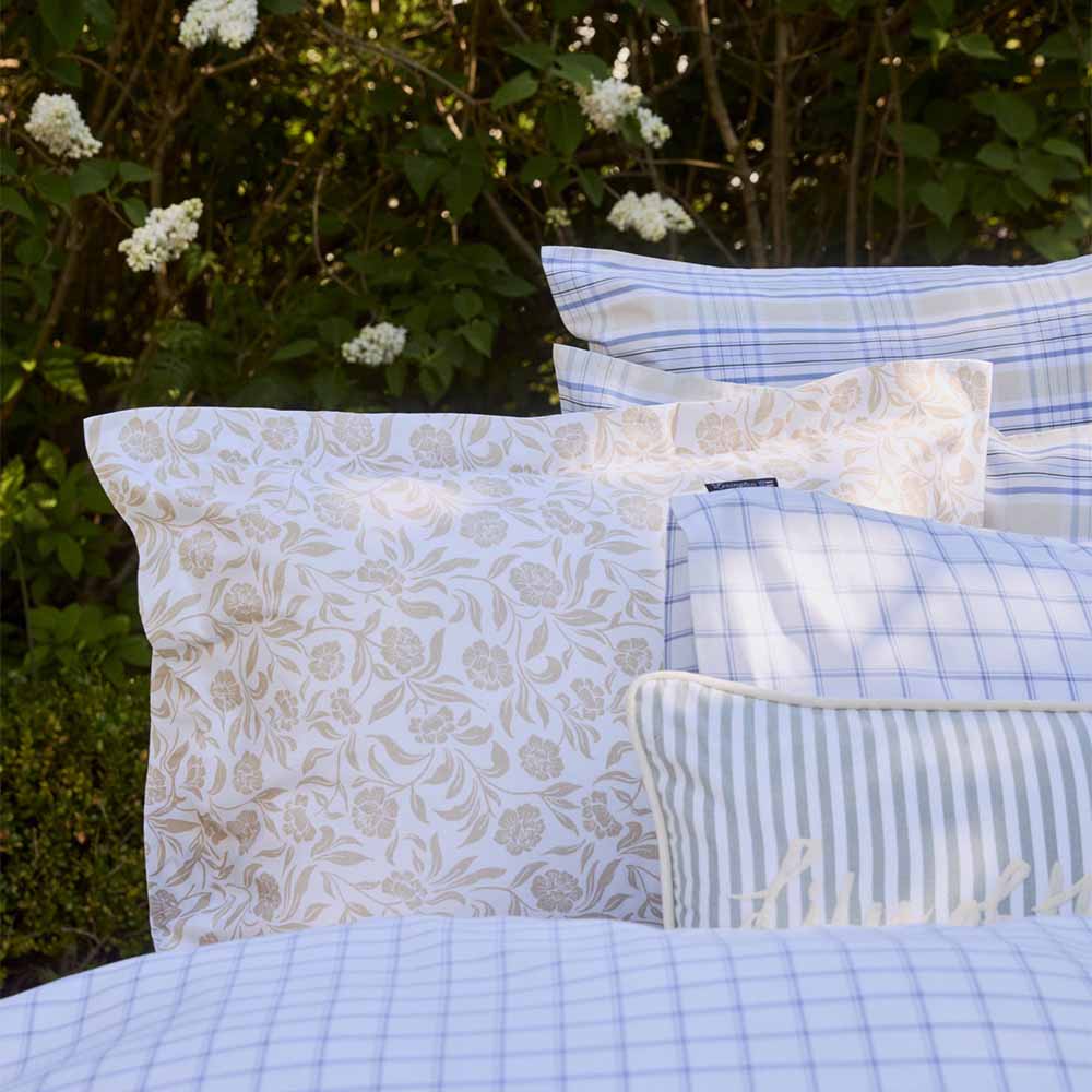 Lexington Flowers Cotton Sateen Påslakanset 150×210 Beige
