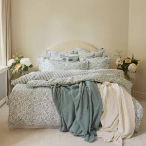 Lexington Flowers Jacquard Organic Cotton Överkast 260×240 Grön