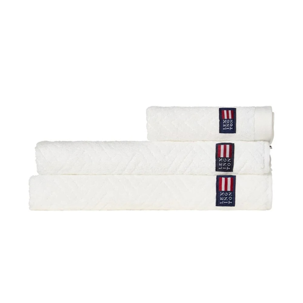 Lexington Herringbone Handduk 70×130 Vit