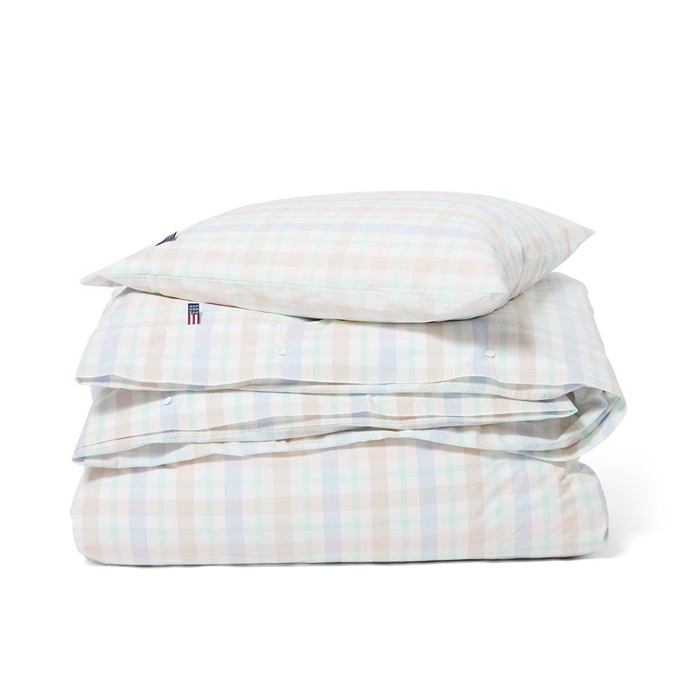 Lexington Multi Checked Cotton Percale Påslakanset 150×210