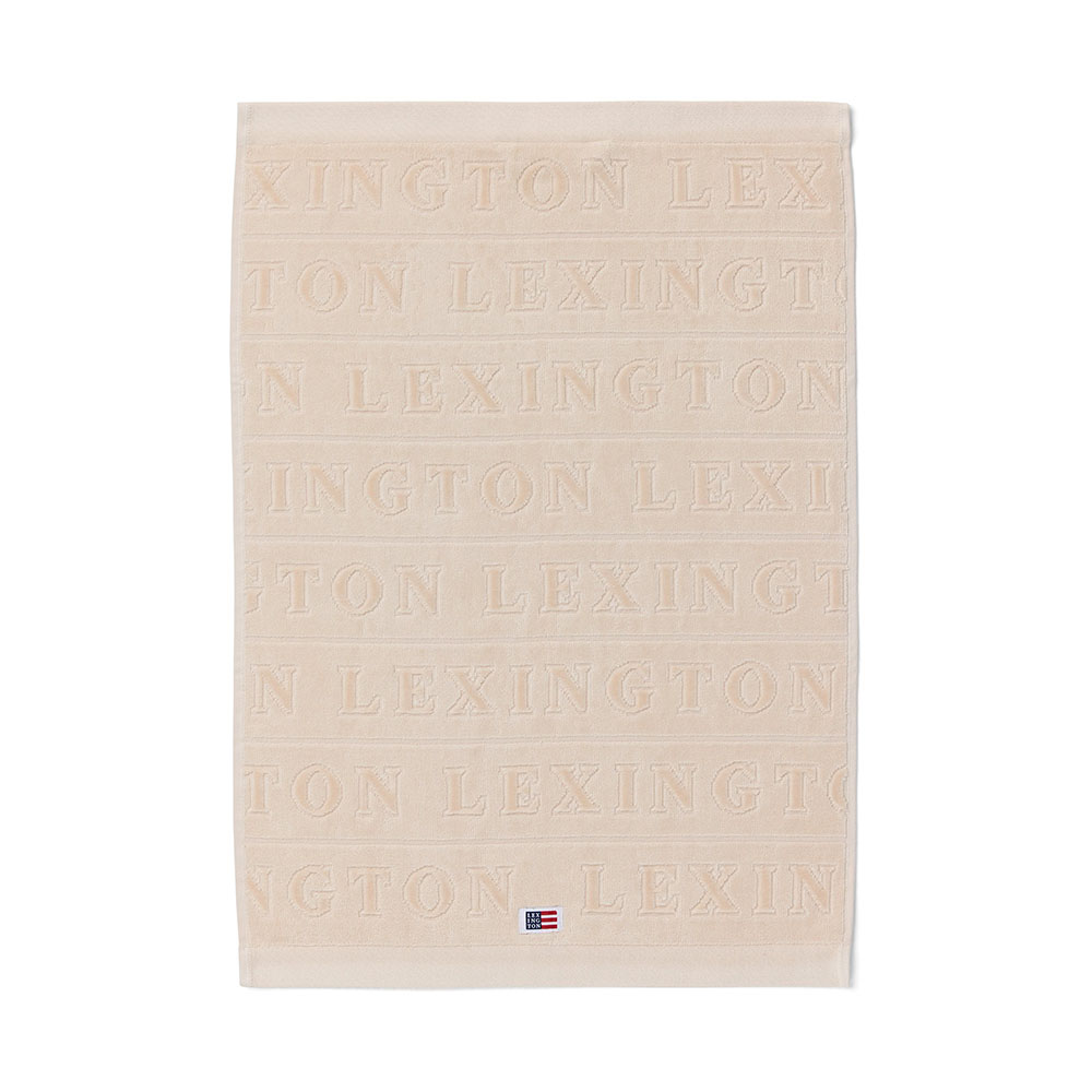 Lexington Velour Jacquard Logo Handduk 100×150 Beige