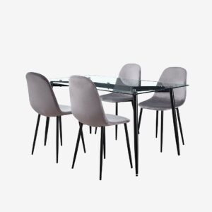 Living – Matgrupp Arezzo 140 inkl 4st Johannes Stol – Silver – Matgrupp 4 personer – Från Homeroom