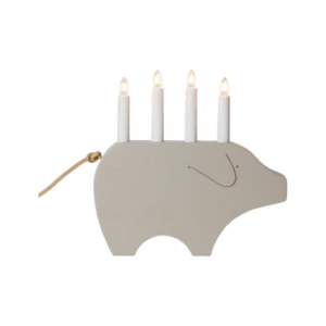 Ljusstake Gry höjd 28 cm Beige