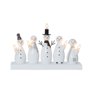 Ljusstake Snowman 21cm Vit