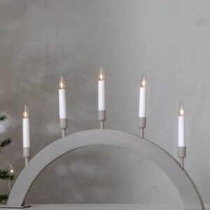 Ljusstake Vind höjd 38 cm Beige