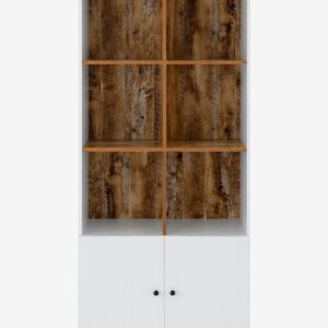 Loft24 – Bokhylla Castor 6 öppna fack 2 dörrar – Flerfärgad – Bokhyllor – Från Homeroom