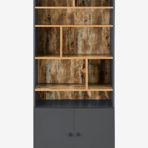 Loft24 – Bokhylla Castor 8 öppna fack 2 dörrar – Flerfärgad – Bokhyllor – Från Homeroom