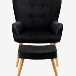 Loft24 – Fåtölj Coco, med fotpall – Svart – Fåtöljer – Från Homeroom