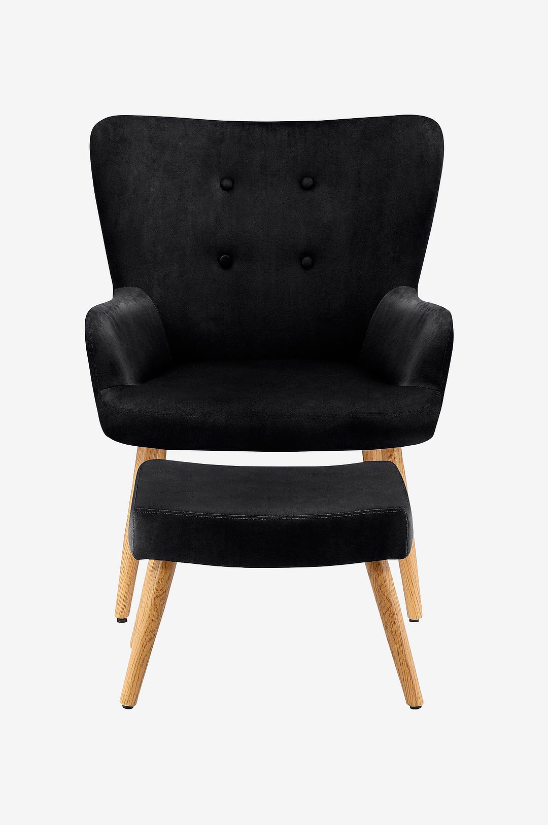 Loft24 – Fåtölj Coco, med fotpall – Svart – Fåtöljer – Från Homeroom