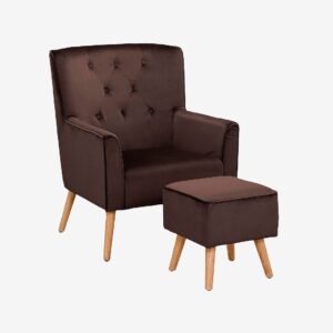 Loft24 – Fåtölj Michigan, med fotpall – Brun – Fåtöljer – Från Homeroom