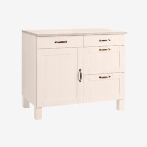 Loft24 – Förvaringsskåp Alby 60 1 dörr + 4 lådor – Vit – Skåp – Från Homeroom