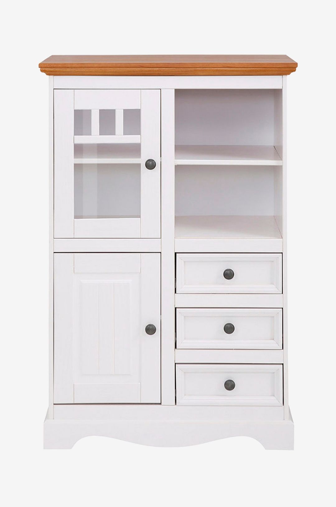Loft24 - Highboard Melissa Vertico 1 glasdörr/1 trädörr - Vit - Skåp - Från Homeroom