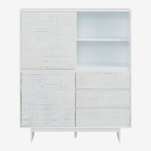 Loft24 – Hög skänk Morgan 2 dörrar/3 lådor – Vit – Skänkar & sideboards – Från Homeroom