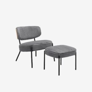 Loft24 – Loungestol med pall Jerry – Grå – Fåtöljer – Från Homeroom