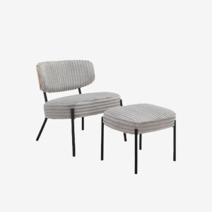 Loft24 – Loungestol med pall Jerry – Grå – Fåtöljer – Från Homeroom