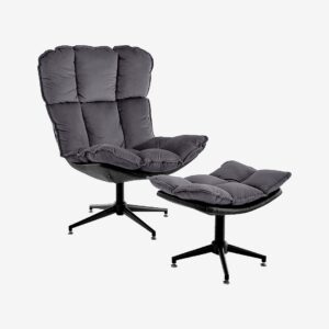 Loft24 – Loungestol med pall Pilou – Grå – Fåtöljer – Från Homeroom