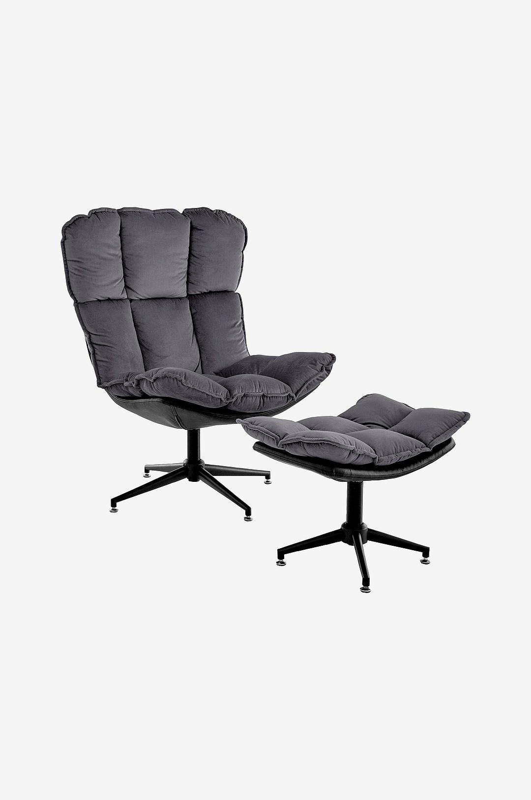 Loft24 – Loungestol med pall Pilou – Grå – Fåtöljer – Från Homeroom