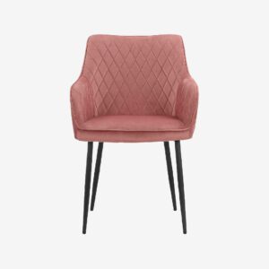 Loft24 – Matstol med armstöd ELVIRA, 2-pack – Rosa – Karmstolar – Från Homeroom