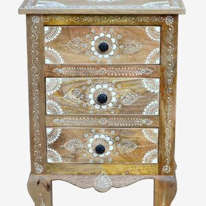 Loft24 – Nattduksbord med 3 lådor Sharma – Brun – Sängbord – Från Homeroom