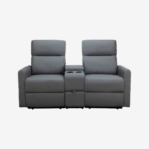 Loft24 – Reclinersoffa Daoulas dubbel, med fotpall – Grå – 2-sits soffor – Från Homeroom