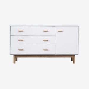 Loft24 – Sideboard 1 dörr 3 lådor Melanie – Vit – Byråar – Från Homeroom