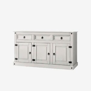 Loft24 – Skänk Mexico 3 dörrar/3 lådor – Vit – Skänkar & sideboards – Från Homeroom