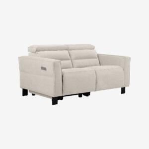Loft24 – Soffa 2-sits 1 elektrisk recliner Carpari – Vit – 2-sits soffor – Från Homeroom