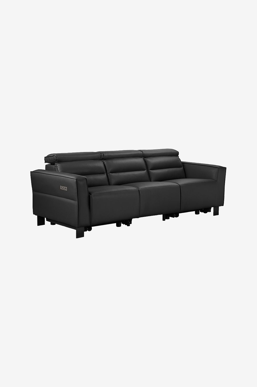 Loft24 - Soffa 3-sits 2 elektriska vilstolar Carpari - Svart - 3-sits soffor - Från Homeroom