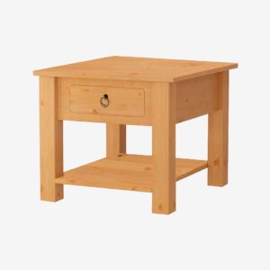 Loft24 – Soffbord med 1 låda i furu natur Ines – Brun – Soffbord – Från Homeroom