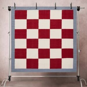 MABLY ullmatta 250×250 cm Röd/beige/blågrå