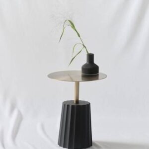 MARCHA sidobord ø 40 cm Svart/guld