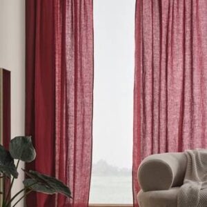 MEJA multifunktionsgardin 2-pack Vinröd