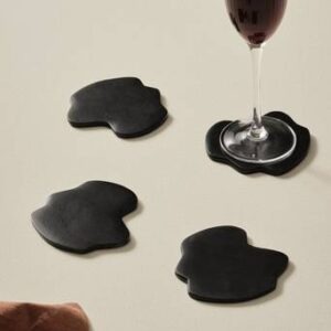 MICAH glasunderlägg 4-pack Svart