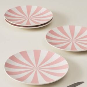 MIKA tallrik 4-pack ø 28,5 cm Rosa/vit