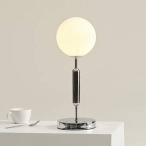 MOIRA bordslampa Krom/vit