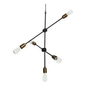 MOLECULAR Taklampa Svart/Mässing 5-armad