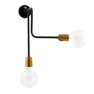 MOLECULAR Vägglampa Svart/Mässing 2-armad