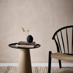 MONTEVERDE sidobord ø 46 cm Beige/svart