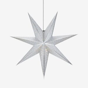 Markslöjd – GLITTER Pendel Stjärna 75cm – Silver – Adventsstjärnor – Från Homeroom