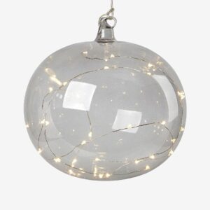 Markslöjd – Glasboll Lina 18 – Grå – Dekorativ julbelysning – Från Homeroom