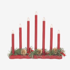 Markslöjd – HOL Ljusstake 7 E10 LED – Röd – Adventsljusstakar – Från Homeroom