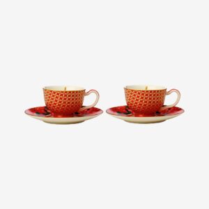 Maxwell & Williams – Espressokopp Silk Road 2-pack – Röd – Koppar & muggar – Från Homeroom