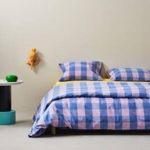 NAIMA påslakanset dubbelsäng Lavendel/blå