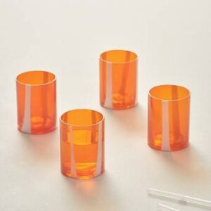 NELIA glas 4-pack Orange/vit