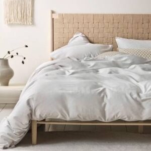 NEZZIE påslakanset dubbelsäng Ljusgrå