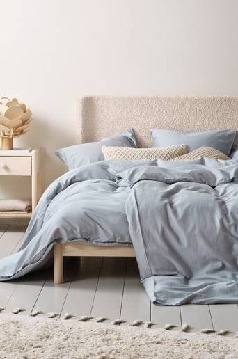 NEZZIE påslakanset enkelsäng Grå