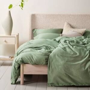 NEZZIE påslakanset enkelsäng Grön